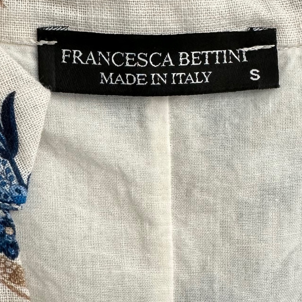 Francesca Bettini Linen Blend Floral Shift Dress Small Summer Vacation Casual - Picture 8 of 15